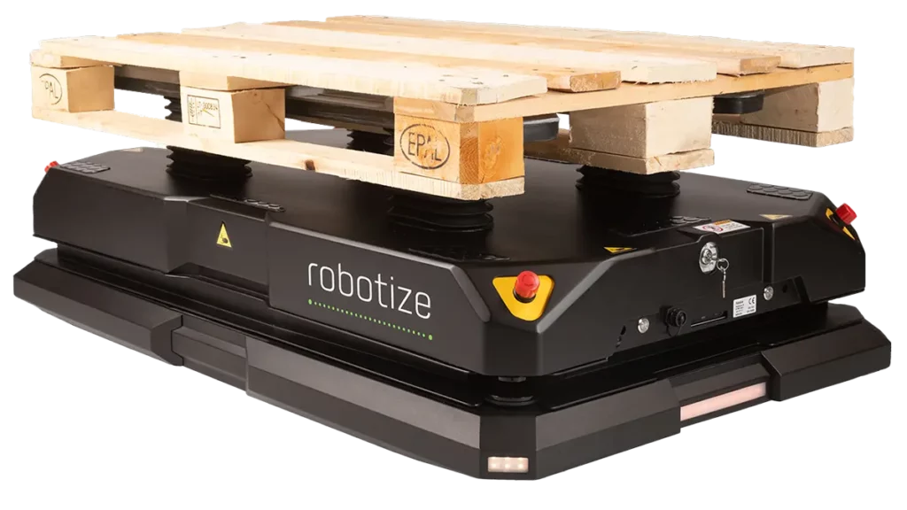 Robotize mobile robot with euro pallet
